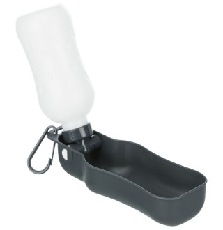 Пляшка дорожня з мискою Trixie 250 мл - червоний, сірий