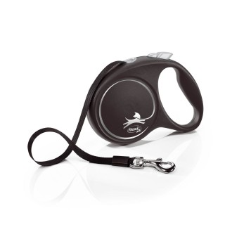 Повідець-рулетка Flexi зі стрічкою «Black Design» L 5 м / 50 кг (чорна)