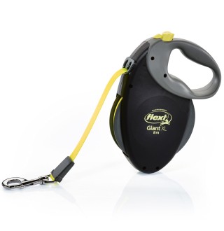 Повідець-рулетка Flexi зі стрічкою «Neon Giant» XL 8 м / від 50 кг (чорна)