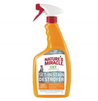 Спрей-знищувач Nature's Miracle «Set-In Stain Destroyer. Oxy Formula» для видалення плям і запахів від котів, з формулою активного кисню 709 мл