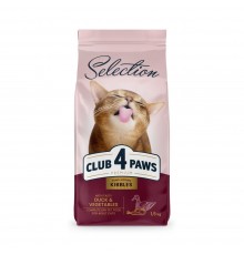 Сухий корм для котів Club 4 Paws Premium Selection 1,5 кг - качка та овочі