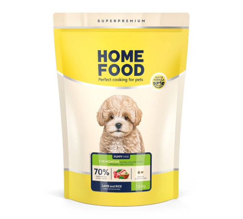 Сухий корм для цуценят Home Food Hypoallergenic Mini Puppy 1,6 кг - ягня з рисом