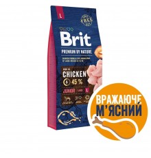 Сухий корм для цуценят Brit Premium Dog Junior L 15 кг - курка
