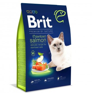 Сухий корм для стерилізованих котів Brit Premium by Nature Cat Sterilized Salmon 8 кг - лосось