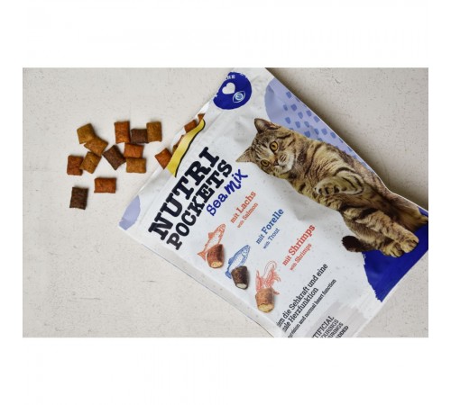 Вітамінні ласощі для котів GimCat Nutri Pockets Морський мікс 150 г