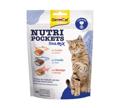 Вітамінні ласощі для котів GimCat Nutri Pockets Морський мікс 150 г
