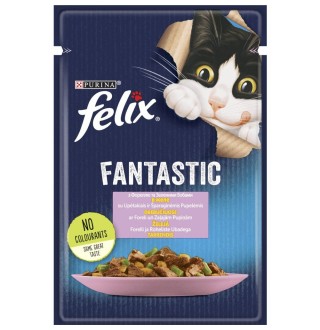 Вологий корм для котів Felix Fantastic 85 г - форель та зелені боби