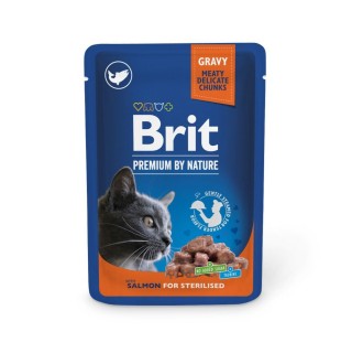 Вологий корм для котів Brit Premium Sterilised pouch 100 г - лосось