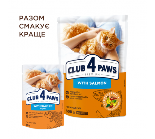 Вологий корм для котів Club 4 Paws Premium pouch 85 г - лосось