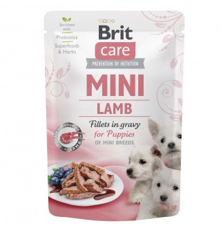 Вологий корм для цуценят Brit Care Mini pouch 85 g філе в соусі (ягня)