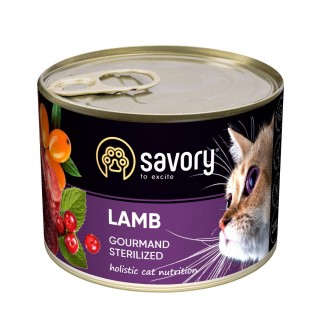 Вологий корм для котів Savory Sterilized 200 г - ягня
