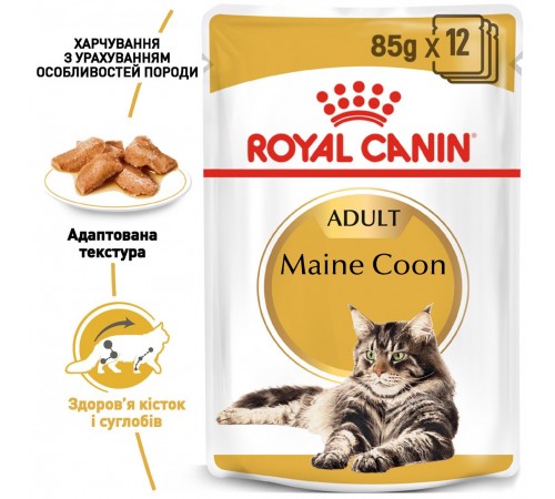 Вологий корм для котів породи мейн-кун Royal Canin Maine Coon Adult Gravy pouch 85 г