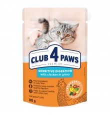 Вологий корм для котів із чутливим травленням Club 4 Paws Premium pouch 80 г (курка)