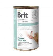 Вологий корм для собак Brit VetDiets Dog Struvite, при лікуванні та для профілактики сечокам'яної хвороби, 400 г (індичка та горошок)