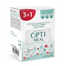 Вологий корм для собак Optimeal Complete Canned Pet Food Adult 3+1 pouch 400 г - асорті