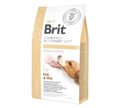 Сухий корм для собак, при захворюваннях печінки Brit GF Veterinary Diet Dog Hepatic 2 кг (яйце)