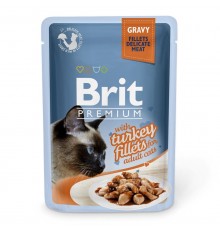 Вологий корм для котів Brit Premium Cat Turkey Fillets Gravy pouch 85 г (філе індички в соусі)