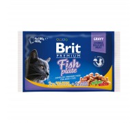 Набір вологого корму для котів Brit Premium Cat Fish Plate pouches 400 г - асорті