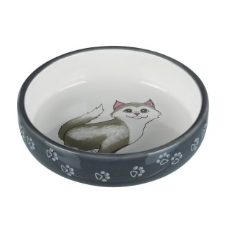Миска керамічна Trixie для короткомордих порід котів 300 мл / 15 см (сіра)