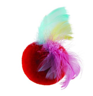Іграшка для котів Природа М'яч з пір'ями d=5 см (плюш)