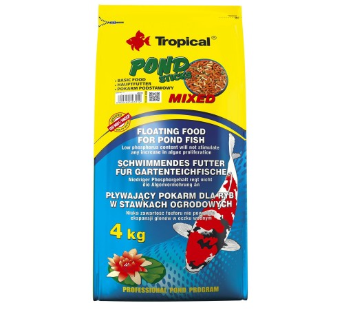 Сухий корм для ставкових риб Tropical Pond Sticks Mixed в паличках 50 л
