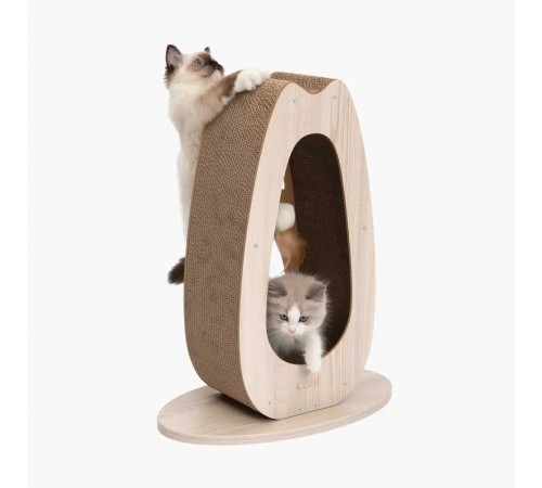 Дряпка картонна Catit для котів Pixi з іграшкою висока 45 x 23,5 x 56 см