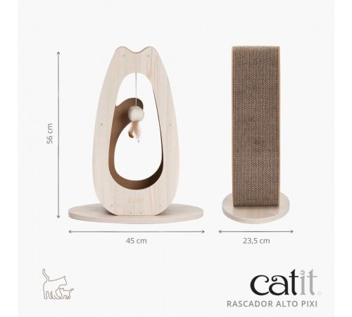 Дряпка картонна Catit для котів Pixi з іграшкою висока 45 x 23,5 x 56 см