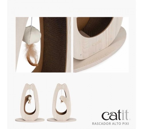 Дряпка картонна Catit для котів Pixi з іграшкою висока 45 x 23,5 x 56 см