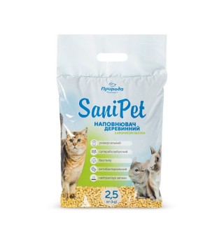 Гігієнічний наповнювач Sani Pet «Яблуко» 2,5 кг (деревинний)