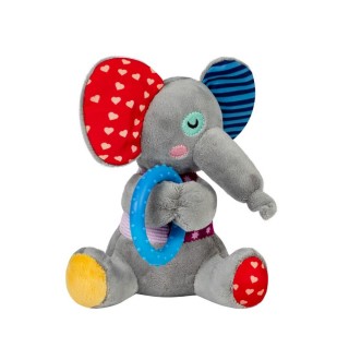 GiGwi Plush Friendz – Іграшка Слоненя з кільцем та пискавкою для цуценят, 19х13см