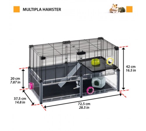 Клітка для гризунів Ferplast Multipla Hamster 72,5 х 37,5 х 42 см