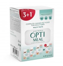 Набір 3+1 вологий корм для котів Optimeal Adult, 340 г - асорті