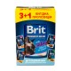 Набір вологого корму для котів Brit Premium Delicate Fillets in Gravy Chicken for Sterilised pouch 3+1 шт х 85 г - асорті