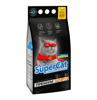 Наповнювач для котячого туалету Collar SuperCat Преміум 3 кг - деревинний