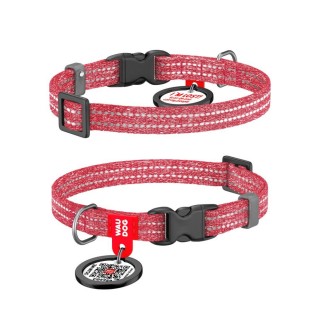 Нашийник для собак COLLAR WOUDOG Світловідбиваючий ХS - червоний