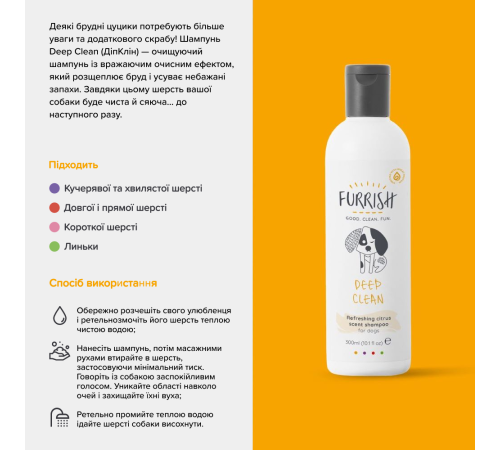 Шампунь для собак Furrish Deep Clean 300 мл - циструсові