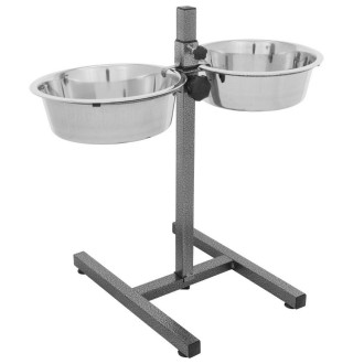 Стійка з мисками для собак Trixie 2 x 2,8 л / 24 см, h=50 см