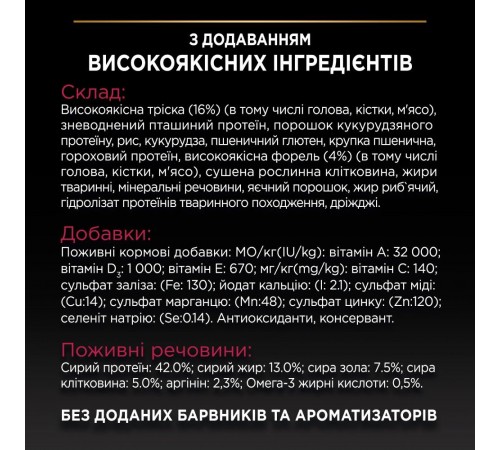 Сухий корм для стерилізованих котів ProPlan Sterilised 1,5 кг (тріска та форель)