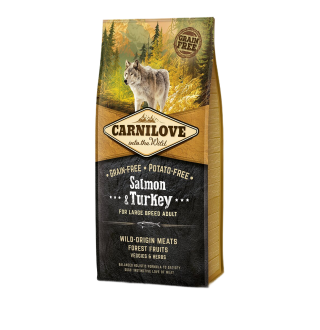Сухий корм для дорослих собак великих порід (вагою від 25 кг) Carnilove Salmon & Turkey Large Breed 12 кг (лосось та індичка)
