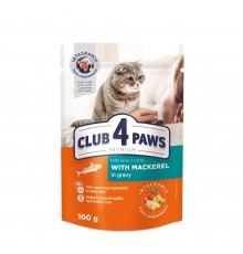 Вологий корм для котів Club 4 Paws Premium pouch 100 г - макрель