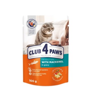 Вологий корм для котів Club 4 Paws Premium pouch 100 г - макрель