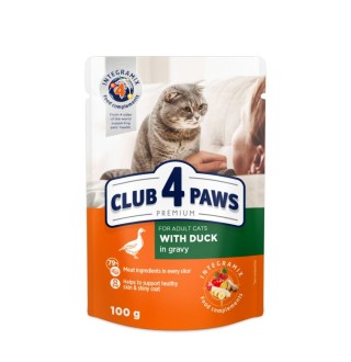 Вологий корм для котів Club 4 Paws Premium pouch 100 г - качка