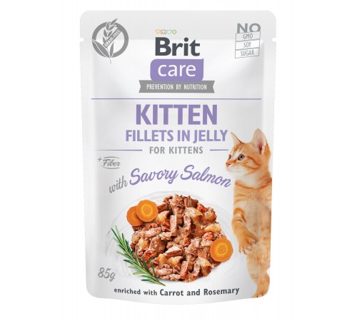 Вологий корм для кошенят Brit Care Cat pouch 85 г (лосось в желе)