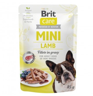 Вологий корм для собак Brit Care Mini pouch 85 g філе в соусі (ягня)