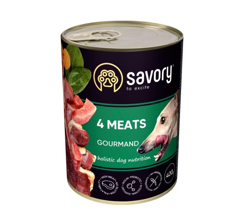 Вологий корм для собак Savory Adult 400 г - м'ясне асорті