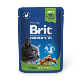 Вологий корм для котів Brit Premium Cat Chicken Slices for Sterilised pouch 100 г - курка