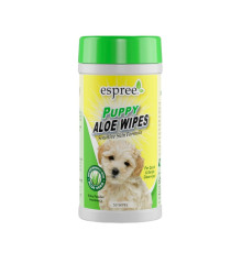 Вологі серветки для цуценят Espree Puppy Aloe Wipes 50 шт - дитяча присипка