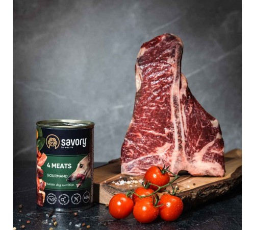 Вологий корм для собак Savory Adult 400 г - м'ясне асорті