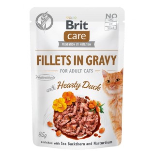 Вологий корм для котів Brit Care Cat pouch 85g (філе качки в соусі)