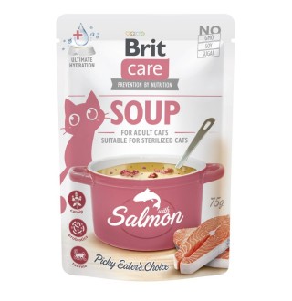 Вологий корм для котів Brit Care Soup pouch 75 г - лосось